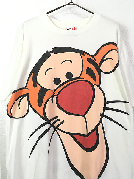 90s USA製　ディズニー　プリントTシャツ　プーさん　ティガー