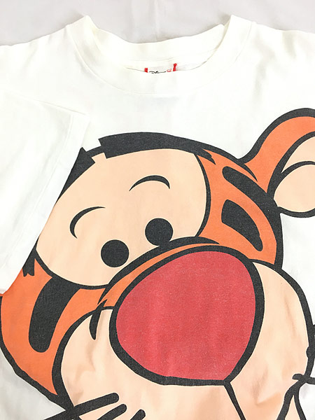 古着 90s USA製 Disney Phoo クマのプーさん ティガー 足跡 両面 T