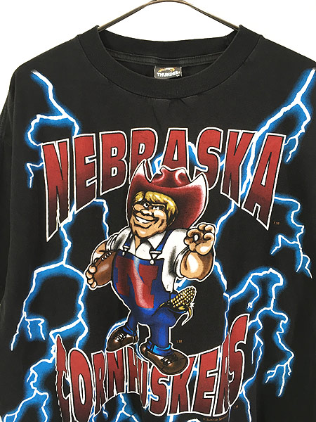 古着 90s American Thunder Nebraska Cornhuskers コーンハスカーズ 