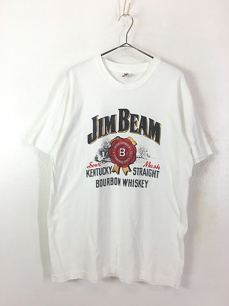 90s USA製 ジムビーム お酒 企業 プリント 半袖 Tシャツ S101