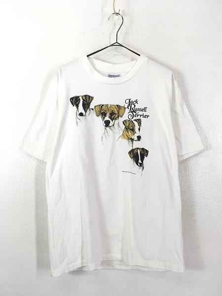 古着 90s USA製 犬 ジャック ラッセル テリア アニマル Tシャツ L 古着