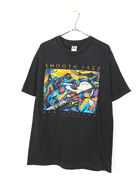 古着 00s SMOOTH JAZZ NEW ORLEANS スムース ジャズ アート Tシャツ L