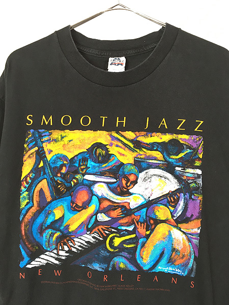 古着 00s SMOOTH JAZZ NEW ORLEANS スムース ジャズ アート Tシャツ L