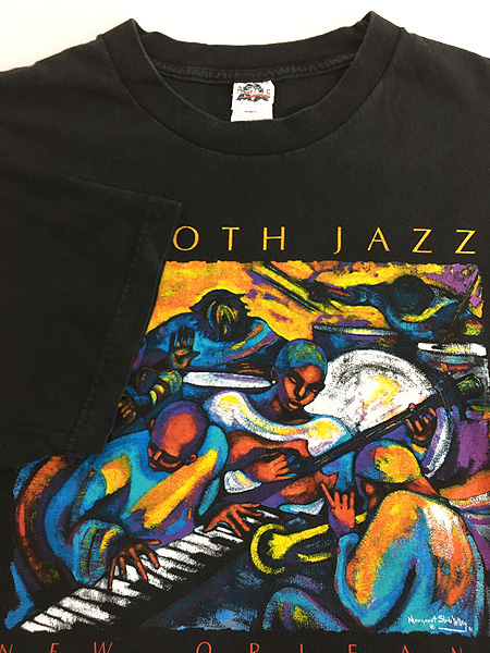 古着 00s SMOOTH JAZZ NEW ORLEANS スムース ジャズ アート Tシャツ L