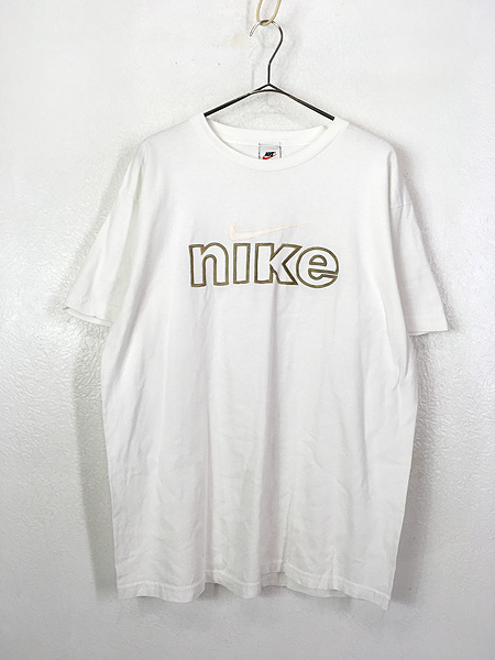 古着 90s USA製 NIKE BIG ロゴ 刺しゅう Tシャツ XL 古着【10off 