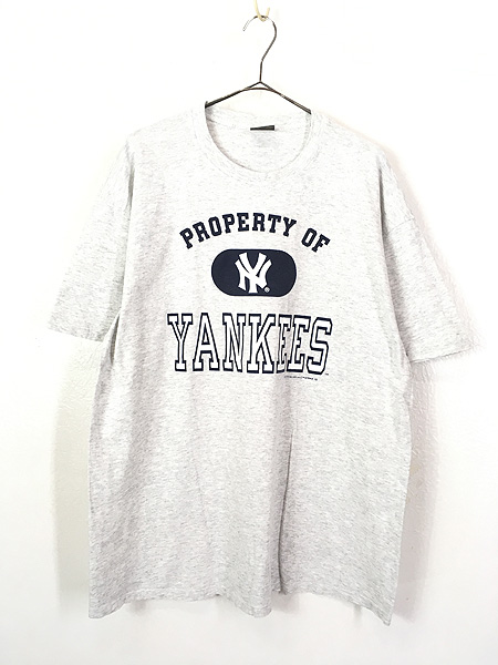 古着 90s USA製 MLB NY Yankees ヤンキース 4段 プリント Tシャツ XL 