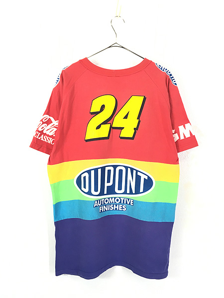 古着 90s USA製 「DUPONT」 豪華 カラフル レーシング Tシャツ L 古着