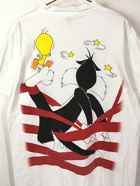 古着 90s LOONEY TUNES シルベスター トゥイーティー 両面 プリント T