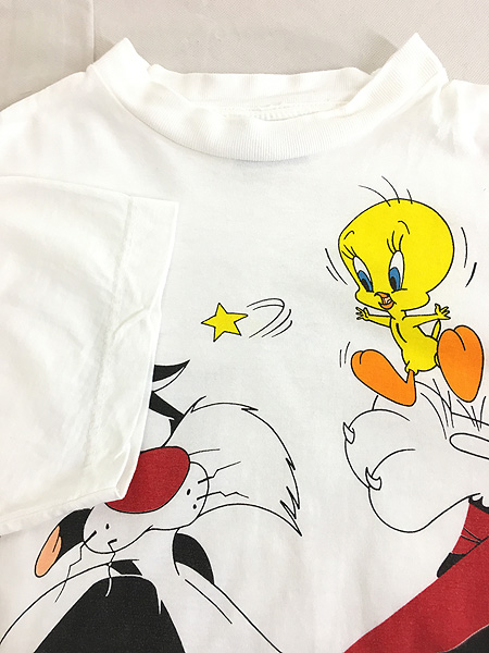 古着 90s LOONEY TUNES シルベスター トゥイーティー 両面 プリント T