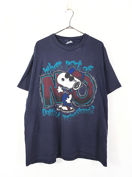 古着 90s USA製 Snoopy スヌーピー 「NO!」 キャラクター メッセージ Tシャツ XL 古着【10off】 - 古着 通販  ヴィンテージ　古着屋 Dracaena ドラセナ