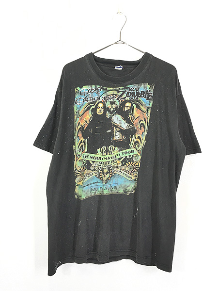 古着 00s Ozzy Osbourne & Rob Zombie 「The Merry Mayhem Tour」 ヘヴィ メタル ロック バンド  Tシャツ XL 古着 - 古着 通販 ヴィンテージ　古着屋 Dracaena ドラセナ