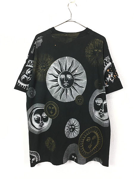 古着 90s FORNASETTI 太陽 オールオーバー アート Tシャツ XL位 古着