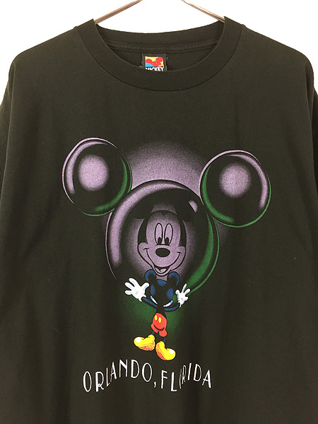 古着 90s USA製 Disney Mickey ミッキー 「FLORIDA」 ミラー 反射 T