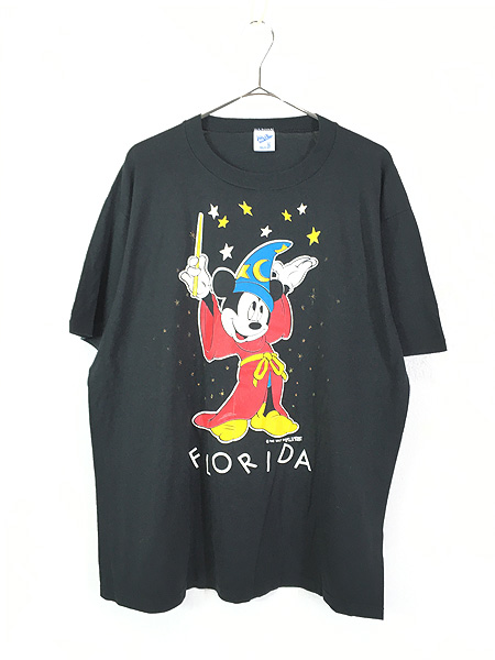 古着 80s Disney Mickey ミッキー ファンタジア 「FRORIDA」 Tシャツ 