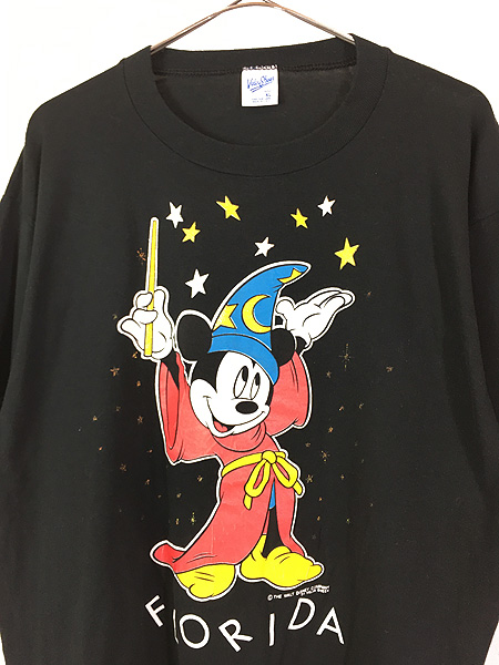 古着 80s Disney Mickey ミッキー ファンタジア 「FRORIDA」 Tシャツ