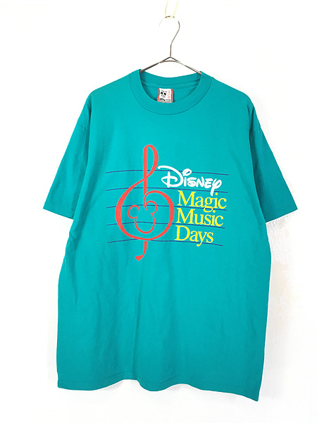 古着 90s USA製 Disney Mickey ミッキー 「Magic Music Days」 音符 Tシャツ XL位 古着 古着 通販  ヴィンテージ 古着屋 Dracaena ドラセナ