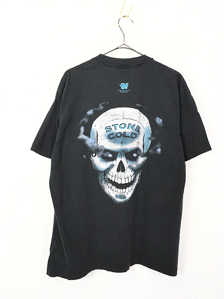 古着 90s USA製 WWF STONE COLD Steve Austin スカル プロレス Tシャツ