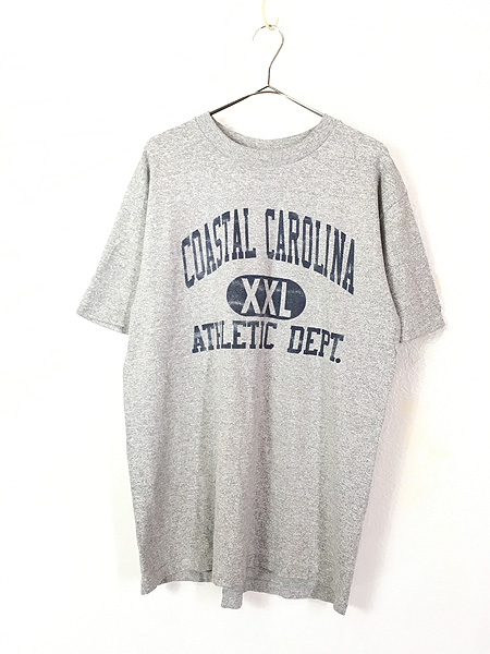 古着 90s USA製 COASTAL CAROLINA 3段 霜降り カレッジ Tシャツ L 古着