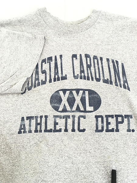 古着 90s USA製 COASTAL CAROLINA 3段 霜降り カレッジ Tシャツ L 古着