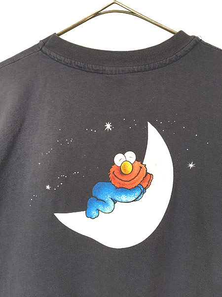 古着 90s USA製 SESAME STREET おやすみ エルモ 両面 プリント Tシャツ