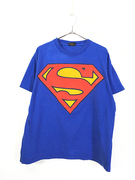 古着 90s USA製 SUPER MAN スーパーマン BIG マーク Tシャツ XL 古着