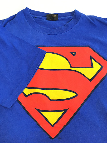 古着 90s USA製 SUPER MAN スーパーマン BIG マーク Tシャツ XL 古着 