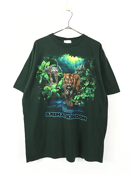 古着 00s Disney 「Animal Kingdom」 ディズニー パーク Tシャツ XL位