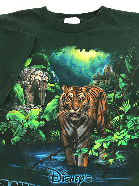 古着 00s Disney 「Animal Kingdom」 ディズニー パーク Tシャツ XL位