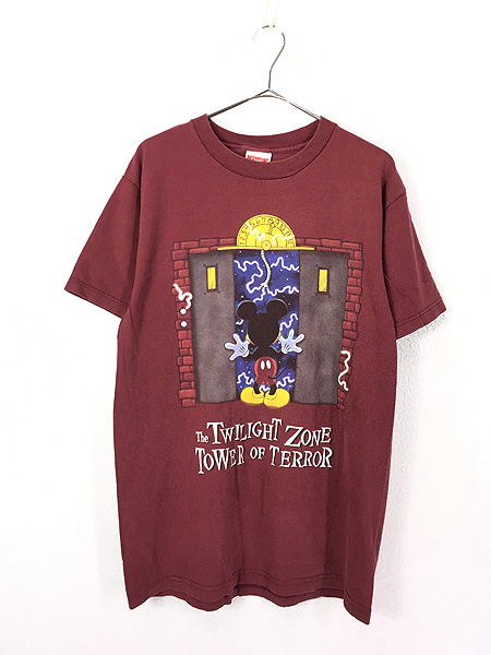 古着 90s USA製 Disney Mickey 「Tower of Terror」 アトラクション T 