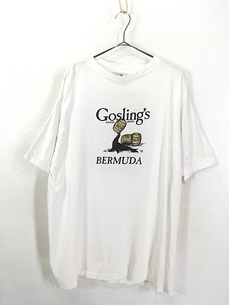 古着 90s Goslings Bermuda ラム アルコール 企業 Tシャツ XXL 古着