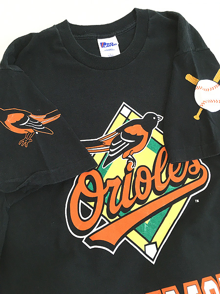 古着 90s USA製 MLB Baltimore Orioles オリオールズ 両面 Tシャツ L