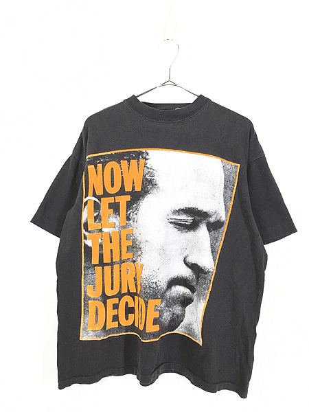 古着 90s O. J Simpson 「NOW LET THE JURY DECIDE」 メッセージ フォト Tシャツ XL 古着