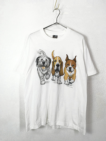 USA製 デッドストック 犬 Tシャツ アニマルプリント 90s ビンテージ
