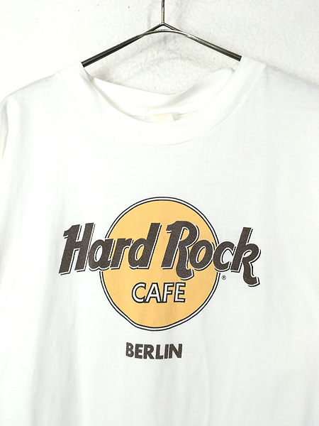 古着 90s Hard Rock Cafe 「BERLIN.」 BIG ロゴ ハードロック Tシャツ 白 XL位 古着 - 古着 通販 ヴィンテージ　 古着屋 Dracaena ドラセナ