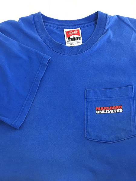 古着 90s USA製 Marlboro Unlimited 満月 ウルフ コヨーテ ポケット Tシャツ ポケT XL位 古着 - 古着 通販  ヴィンテージ　古着屋 Dracaena ドラセナ