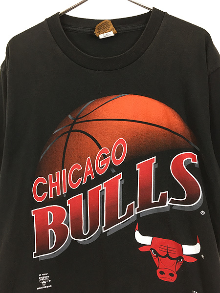 [2]  古着 90s USA製 NBA Chicago BULLS ブルズ バスケ グラフィック Tシャツ L 古着【10off】