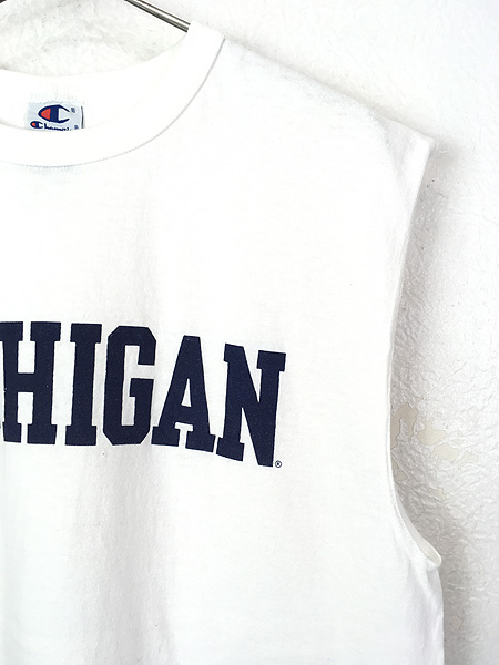 古着 90s USA製 Champion 「MICHIGAN」 ノースリーブ Tシャツ タンク