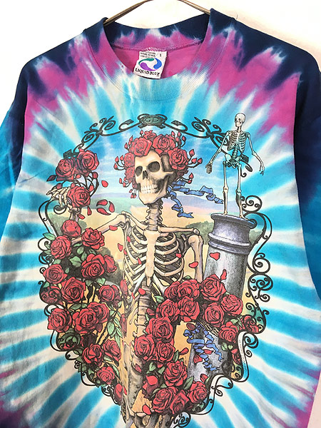 古着 90s USA製 Grateful Dead 「30 Years」 スカル ローズ タイダイ ロック バンド Ｔシャツ L 古着【30off】  - 古着 通販 ヴィンテージ　古着屋 Dracaena ドラセナ