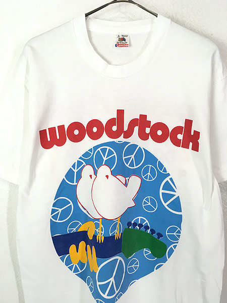 古着 90s USA製 Woodstock 豪華 ロック ミュージック フェス Tシャツ L