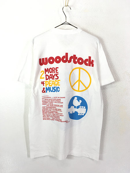 古着 90s USA製 Woodstock 豪華 ロック ミュージック フェス Tシャツ L