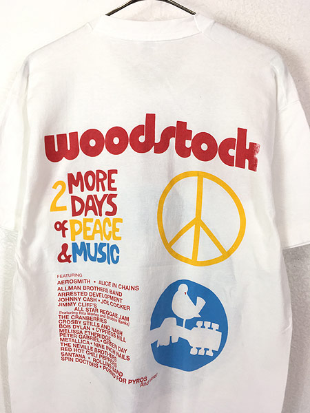 古着 90s USA製 Woodstock 豪華 ロック ミュージック フェス Tシャツ L