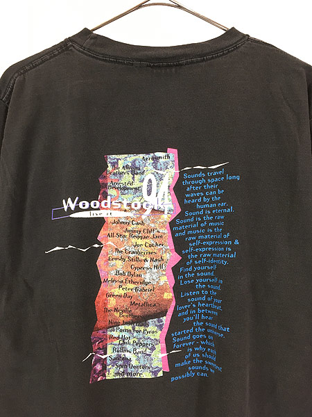古着 90s Woodstock 94 豪華 ロック ミュージック フェス Tシャツ L 