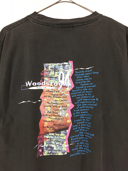 古着 90s Woodstock 94 豪華 ロック ミュージック フェス Tシャツ L