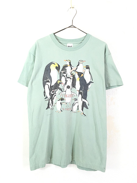 古着 90s USA製 「PENGUINS of the WORLD」 ペンギン アニマル Tシャツ