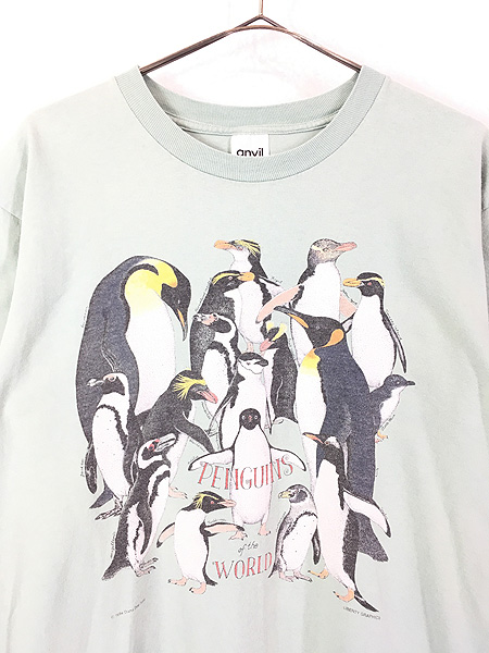 古着 90s USA製 「PENGUINS of the WORLD」 ペンギン アニマル Tシャツ