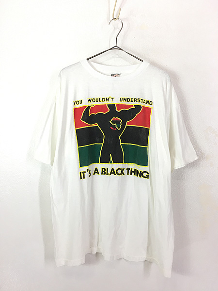 古着 80s USA製 Kacy 「It's A Black Thing」 メッセージ ブラック カルチャー Tシャツ One Size  古着【10off】 - 古着 通販 ヴィンテージ　古着屋 Dracaena ドラセナ