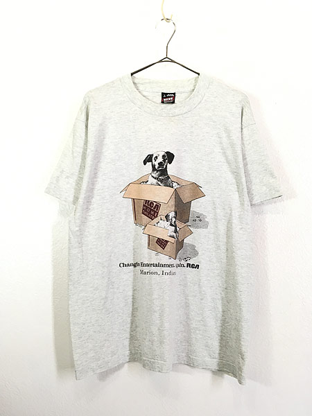 古着 90s USA製 犬 ダルメシアン 引っ越し プリント Tシャツ L 古着