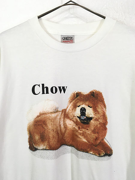 古着 90s USA製 「Chow」 犬 チャウチャウ アニマル Tシャツ XL 古着 