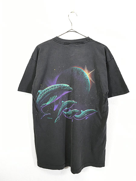 待望☆】 海 USA製 90s 総柄 Tシャツ vintage マナティ イルカ 両面 T