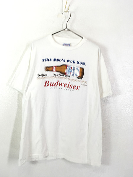 90s usa製 企業tシャツ Budweiser 古着 ビンテージ レア 【メーカー再生品】